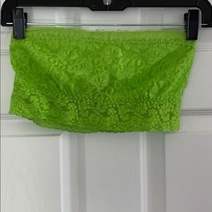 Lace neon green bralette